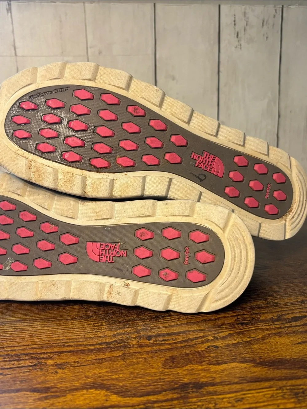 The North Face Women's Gray Winter Boots with Pink Accents